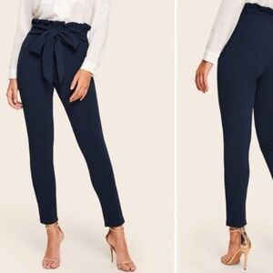 EXPRESS Ankle High-Rise Paper-bag Pants SHORT